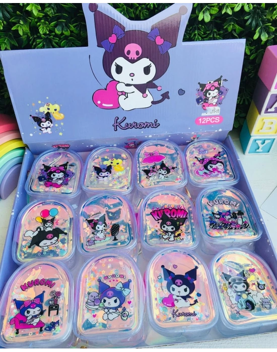 Kuromi Parlak Fermuarlı Sulu Anahtarlık Cüzdan