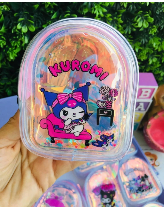 Kuromi Parlak Fermuarlı Sulu Anahtarlık Cüzdan