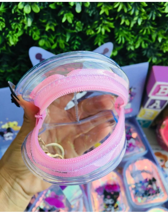 Kuromi Parlak Fermuarlı Sulu Anahtarlık Cüzdan