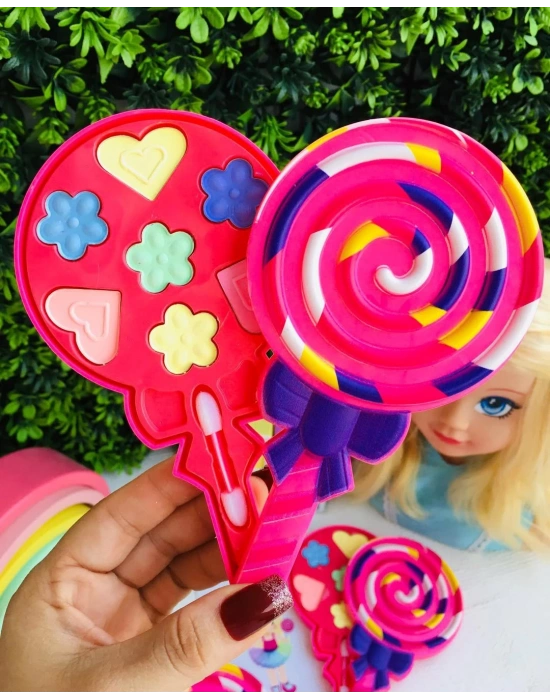 Lolipop Desenli Gerçek Sürülebilir Makyaj Seti