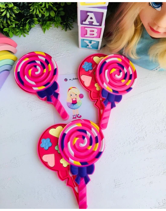 Lolipop Desenli Gerçek Sürülebilir Makyaj Seti