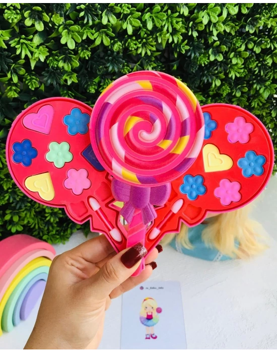 Lolipop Desenli Gerçek Sürülebilir Makyaj Seti