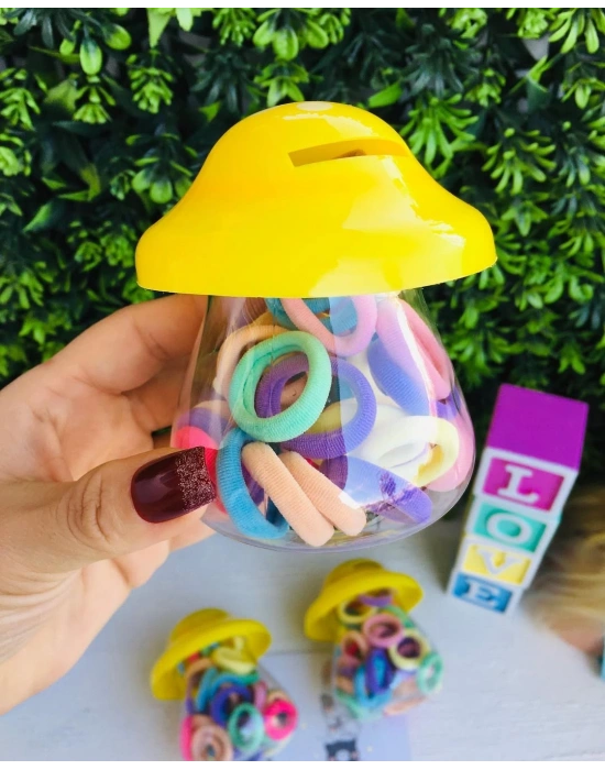 Mantar Desenli Kumbaralı Havlu Lastik Toka