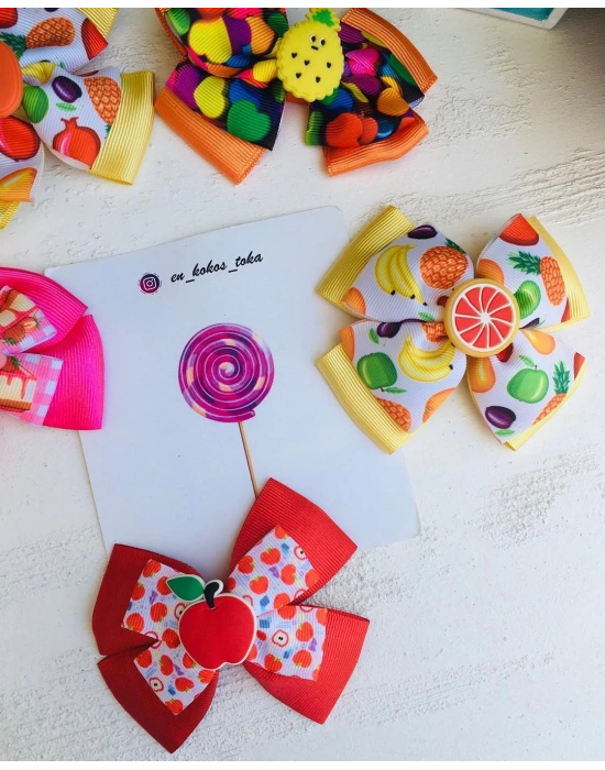 Meyve Desenli Fiyonk Toka