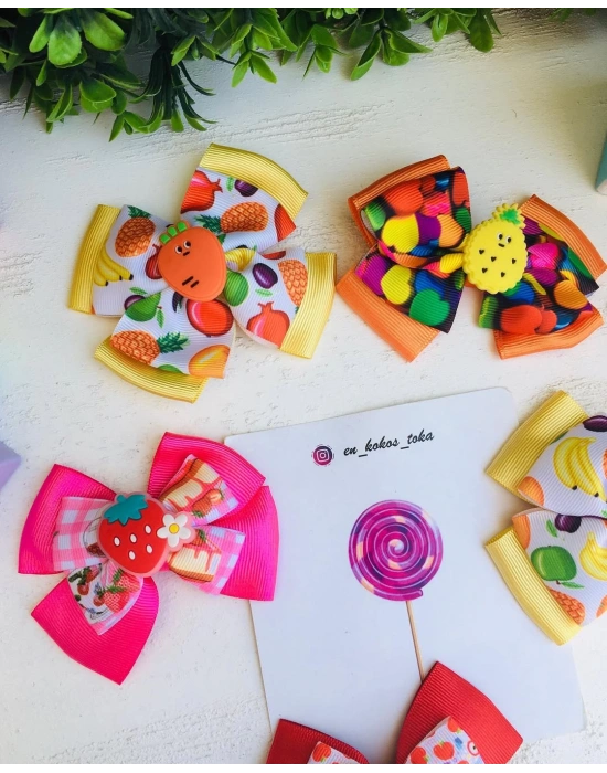 Meyve Desenli Fiyonk Toka