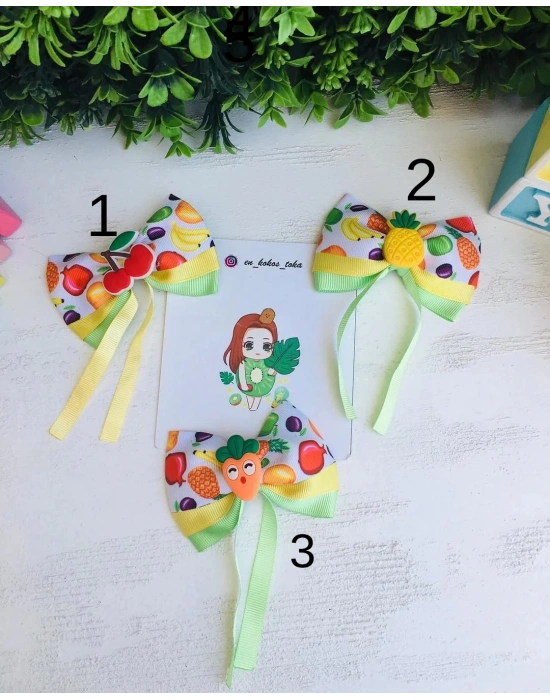 Meyve Desenli Fiyonk Toka