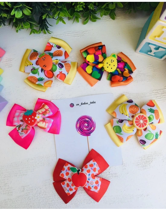 Meyve Desenli Fiyonk Toka