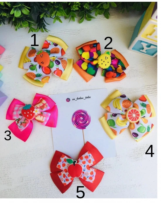 Meyve Desenli Fiyonk Toka