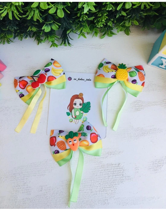 Meyve Desenli Fiyonk Toka