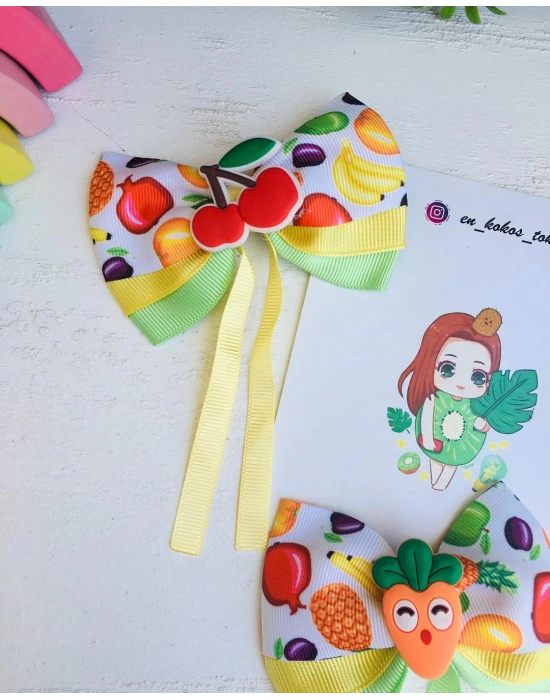 Meyve Desenli Fiyonk Toka