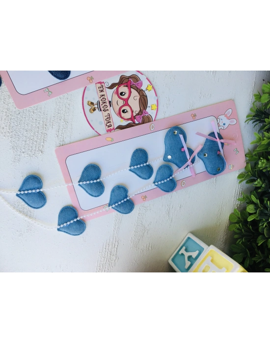 Örgü İle Örülebilen Kelebek-Kalp Detaylı Toka