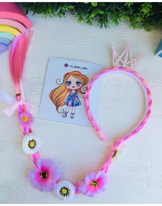 Örgülü Çiçekli Taç