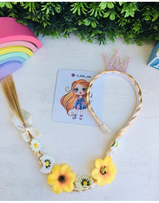 Örgülü Çiçekli Taç