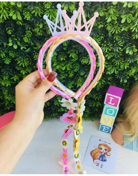 Örgülü Çiçekli Taç