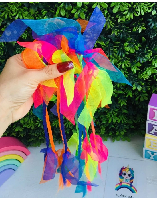 Örgülü Lastik Toka Hemde Rengarenk