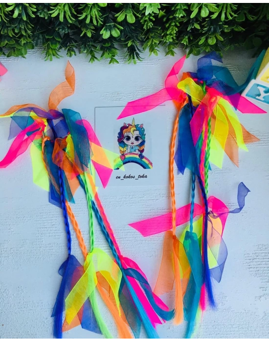 Örgülü Lastik Toka Hemde Rengarenk