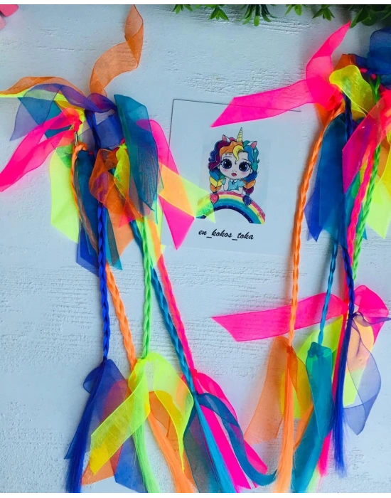 Örgülü Lastik Toka Hemde Rengarenk