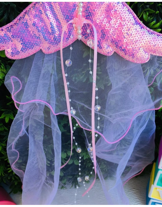 Payetli Tül Duvak Ve Kanat Detaylı Kokoş Prenses Tokası