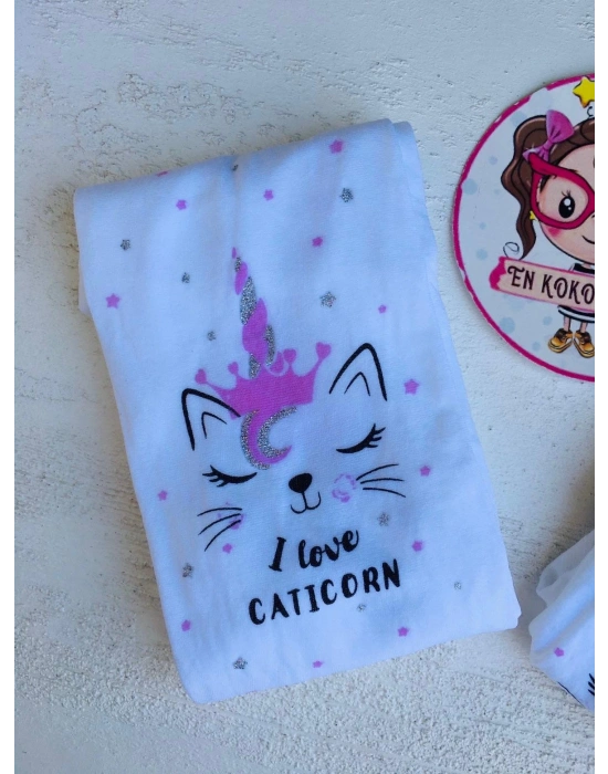 Pembe Detayları Olan Pony Desenli Külotlu Çorap