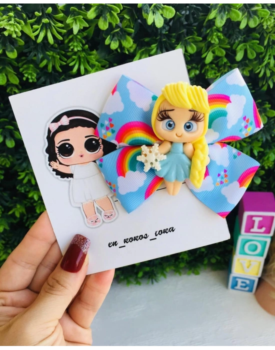 Polimerkil Bebekli Elsa Fiyonk Toka