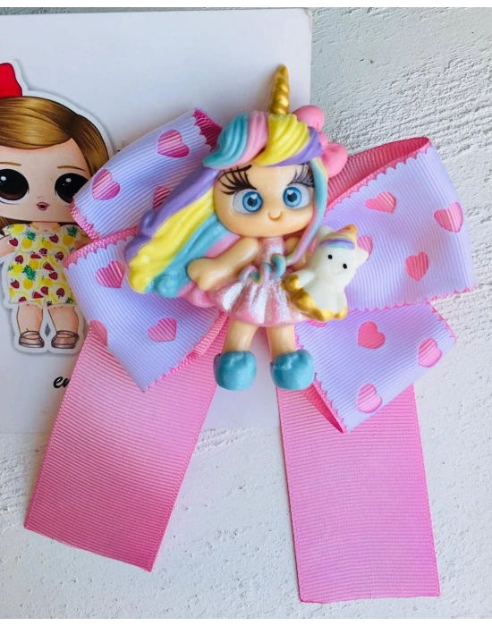 Polimerkil Unicorn Bebekli Fiyonk Toka