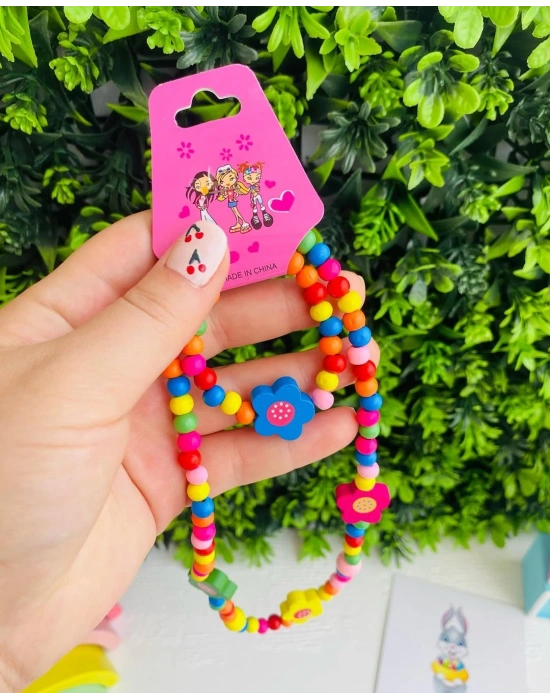 Rengarenk Ahşap Kolye Bileklik Setleri