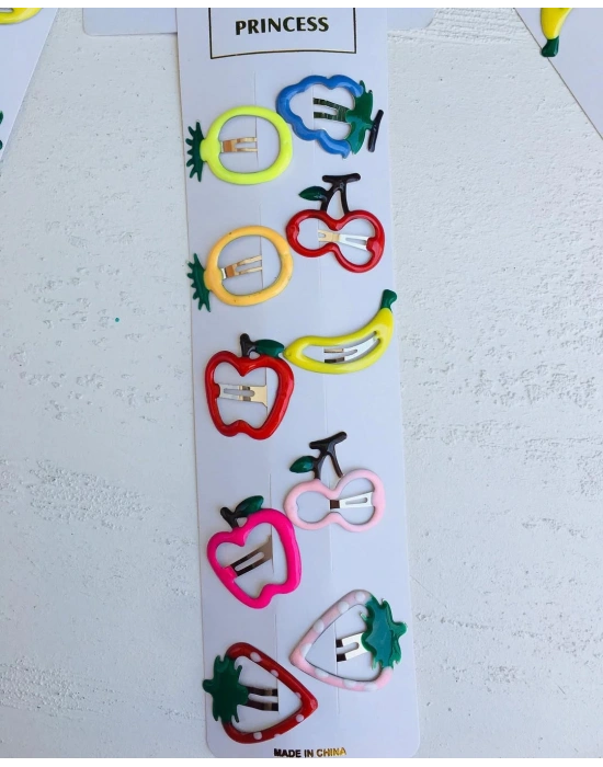 Rengarenk Meyve Figürlü Çıtçıt Tokalar