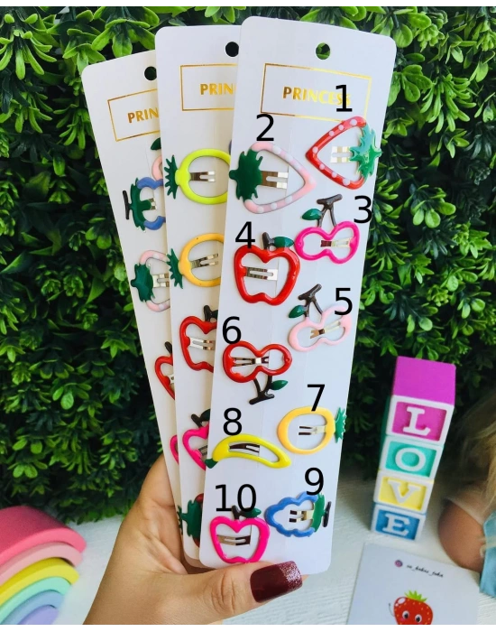 Rengarenk Meyve Figürlü Çıtçıt Tokalar