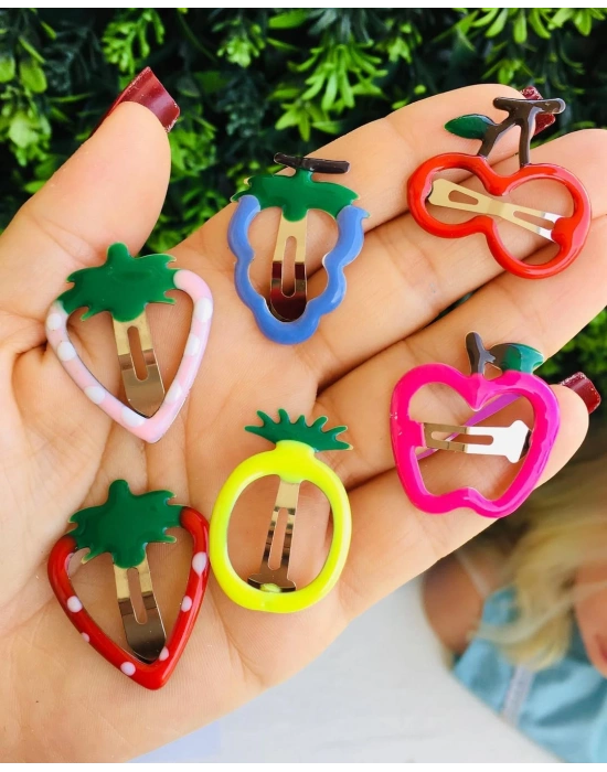 Rengarenk Meyve Figürlü Çıtçıt Tokalar