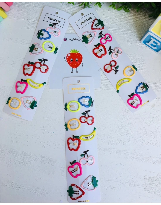 Rengarenk Meyve Figürlü Çıtçıt Tokalar