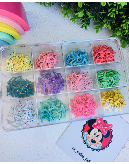 Rengarenk Yıldız Çıtçıt Tokalar