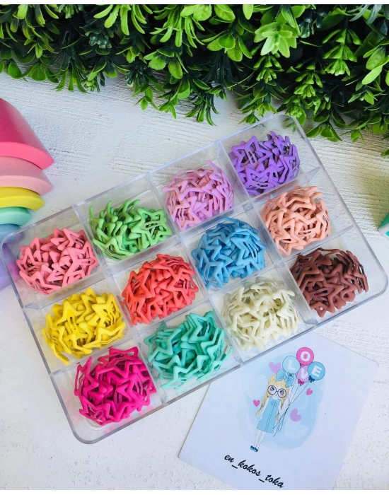 Rengarenk Yıldız Çıtçıt Tokalar