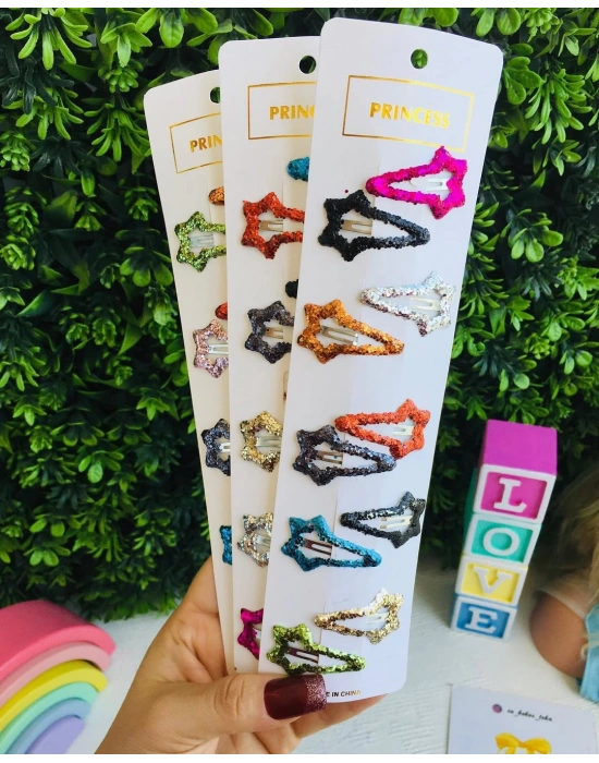 Rengarenk Yıldız Çıtçıt Tokalar