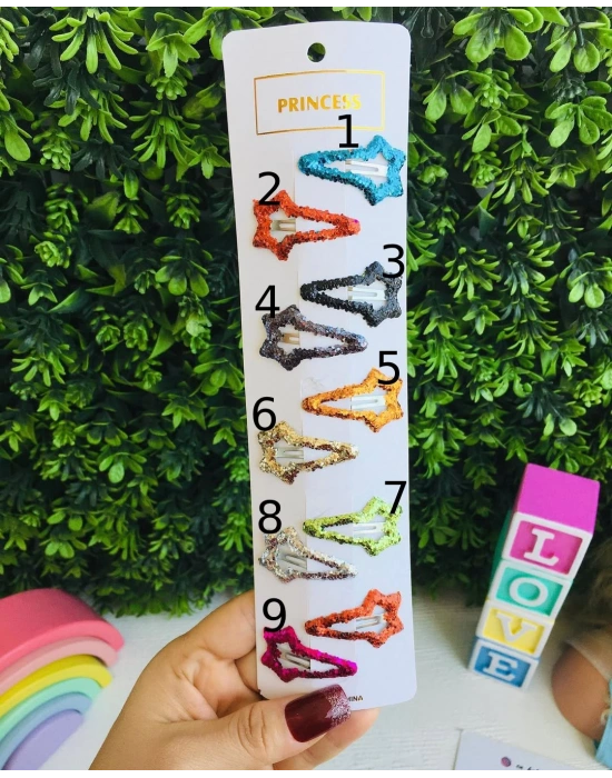 Rengarenk Yıldız Çıtçıt Tokalar