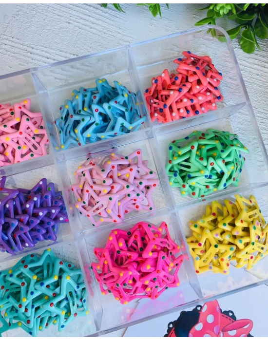 Rengarenk Yıldız Çıtçıt Tokalar