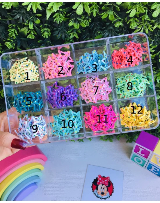 Rengarenk Yıldız Çıtçıt Tokalar