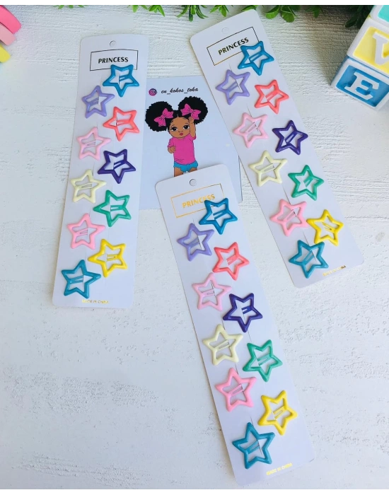 Rengarenk Yıldız Çıtçıt Tokalar