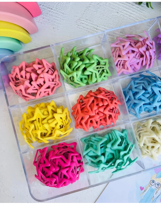 Rengarenk Yıldız Çıtçıt Tokalar