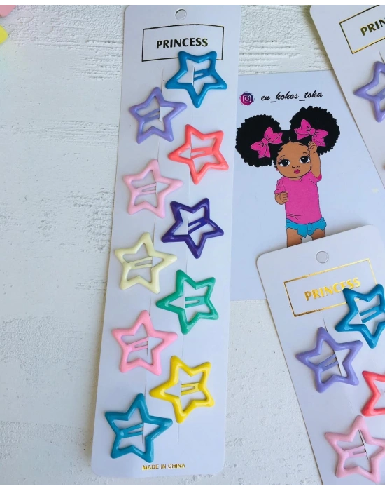 Rengarenk Yıldız Çıtçıt Tokalar