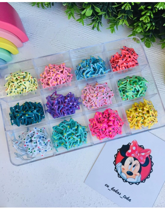 Rengarenk Yıldız Çıtçıt Tokalar