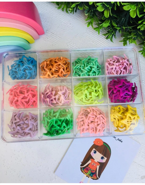 Rengarenk Yıldız Çıtçıt Tokalar