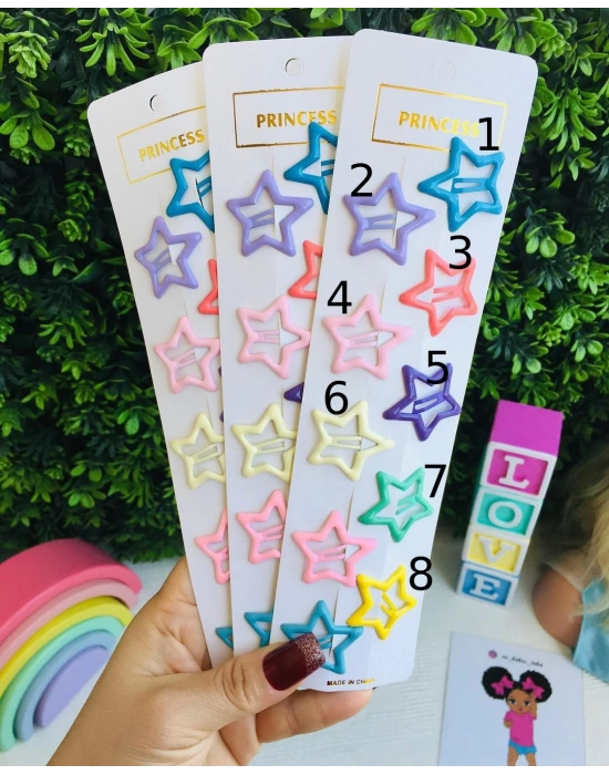 Rengarenk Yıldız Çıtçıt Tokalar