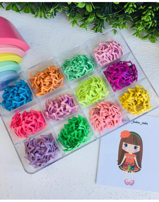 Rengarenk Yıldız Çıtçıt Tokalar