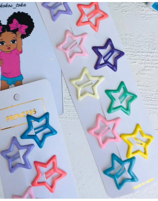 Rengarenk Yıldız Çıtçıt Tokalar