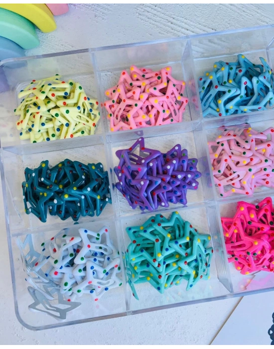 Rengarenk Yıldız Çıtçıt Tokalar