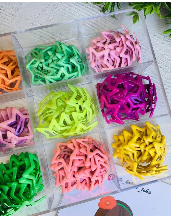 Rengarenk Yıldız Çıtçıt Tokalar