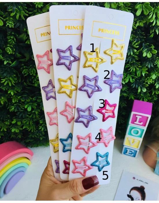 Rengarenk Yıldız Çıtçıt Tokalar