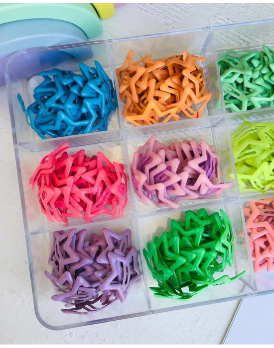 Rengarenk Yıldız Çıtçıt Tokalar