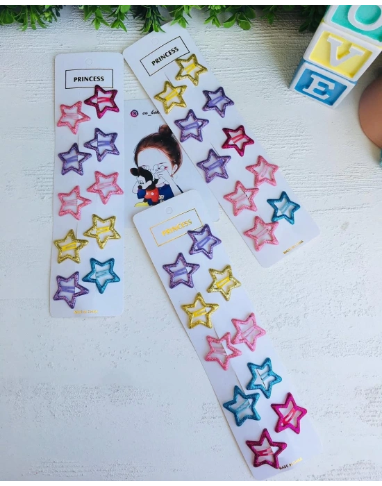 Rengarenk Yıldız Çıtçıt Tokalar