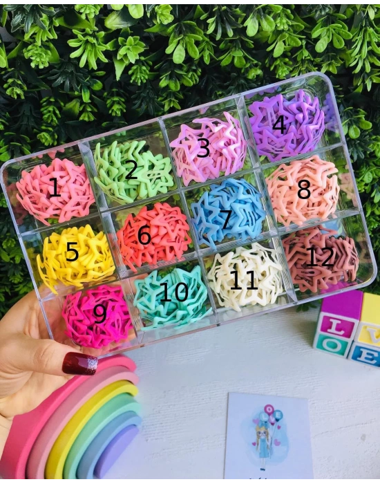 Rengarenk Yıldız Çıtçıt Tokalar